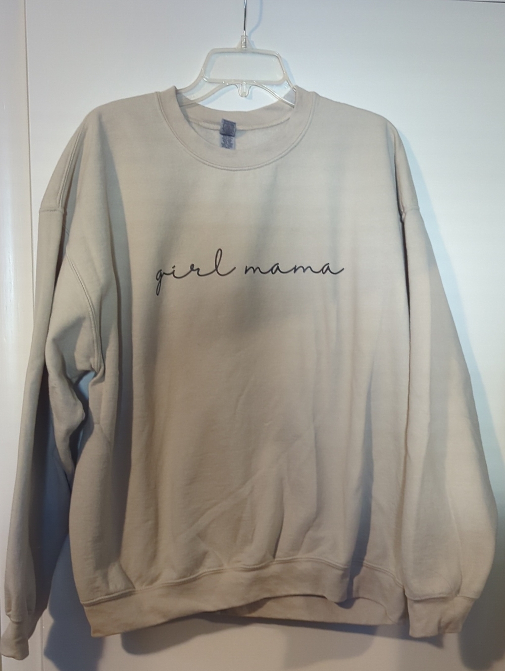 Gildan Heavy Blend Crewneck Sweatshirt Girl Mama Sweatshirt in Beige XL